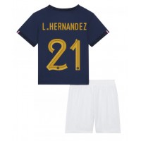 Dres Francuska Lucas Hernandez #21 Domaci za djecu SP 2022 Kratak Rukav (+ kratke hlače)